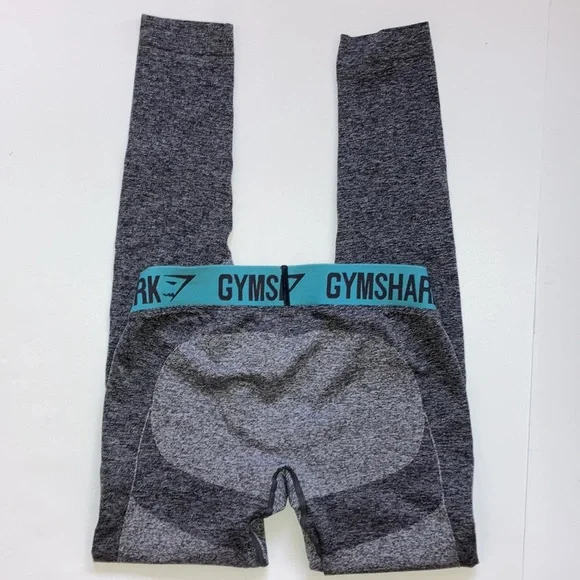 Gymshark Flex Leggings Charcoal Marl Dusky Teal Medium - Excellent - Picture 4 of 5